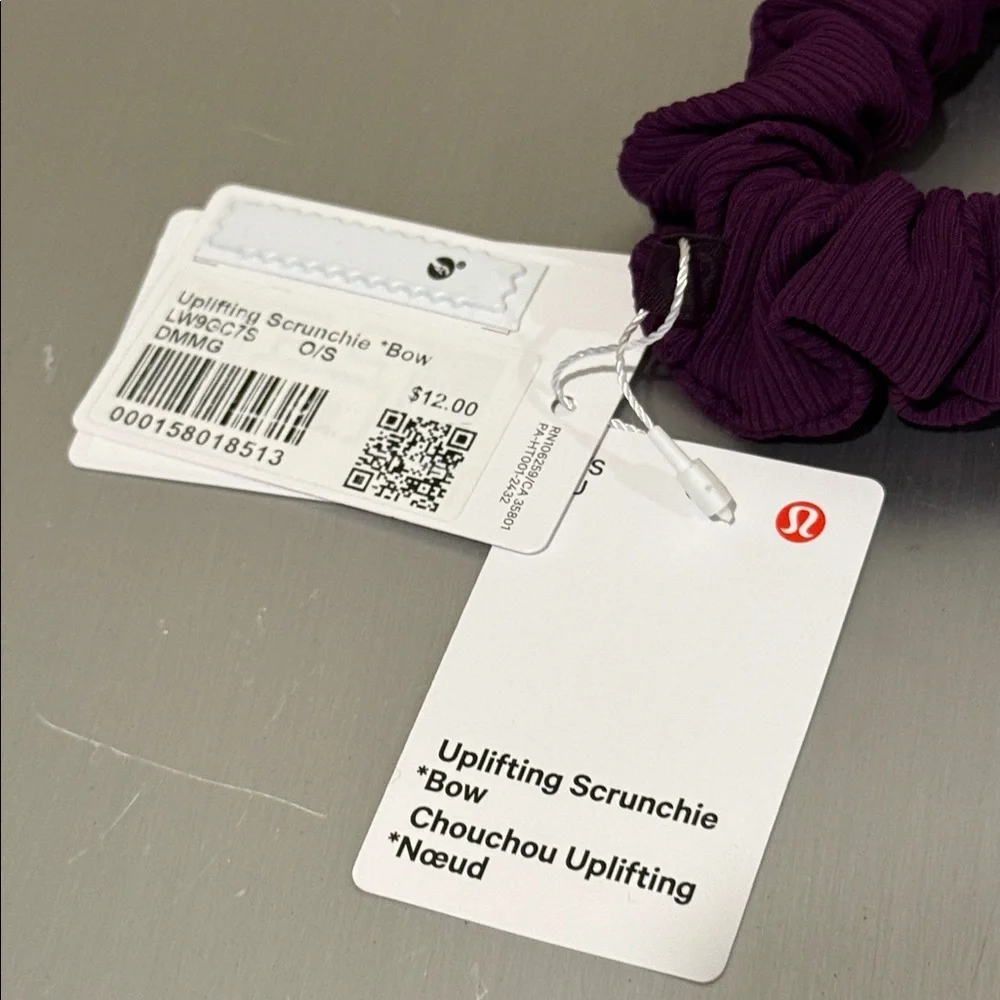 Lululemon Uplifting Scrunchie Bow – dramatic‎ magenta purple 💜NWT